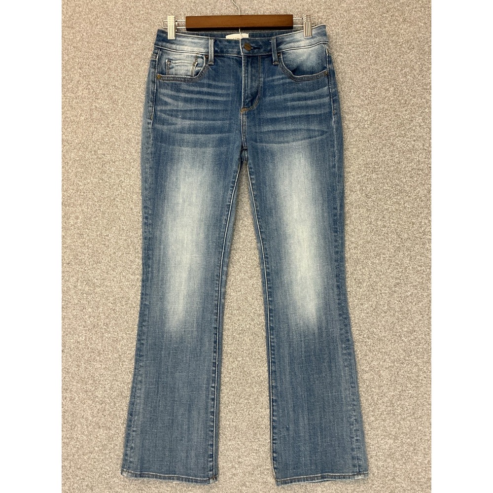 Driftwood Kelly Jeans Womens Size 26x28 Blue Bootcut Mid-Rise Medium Wash HEMMED